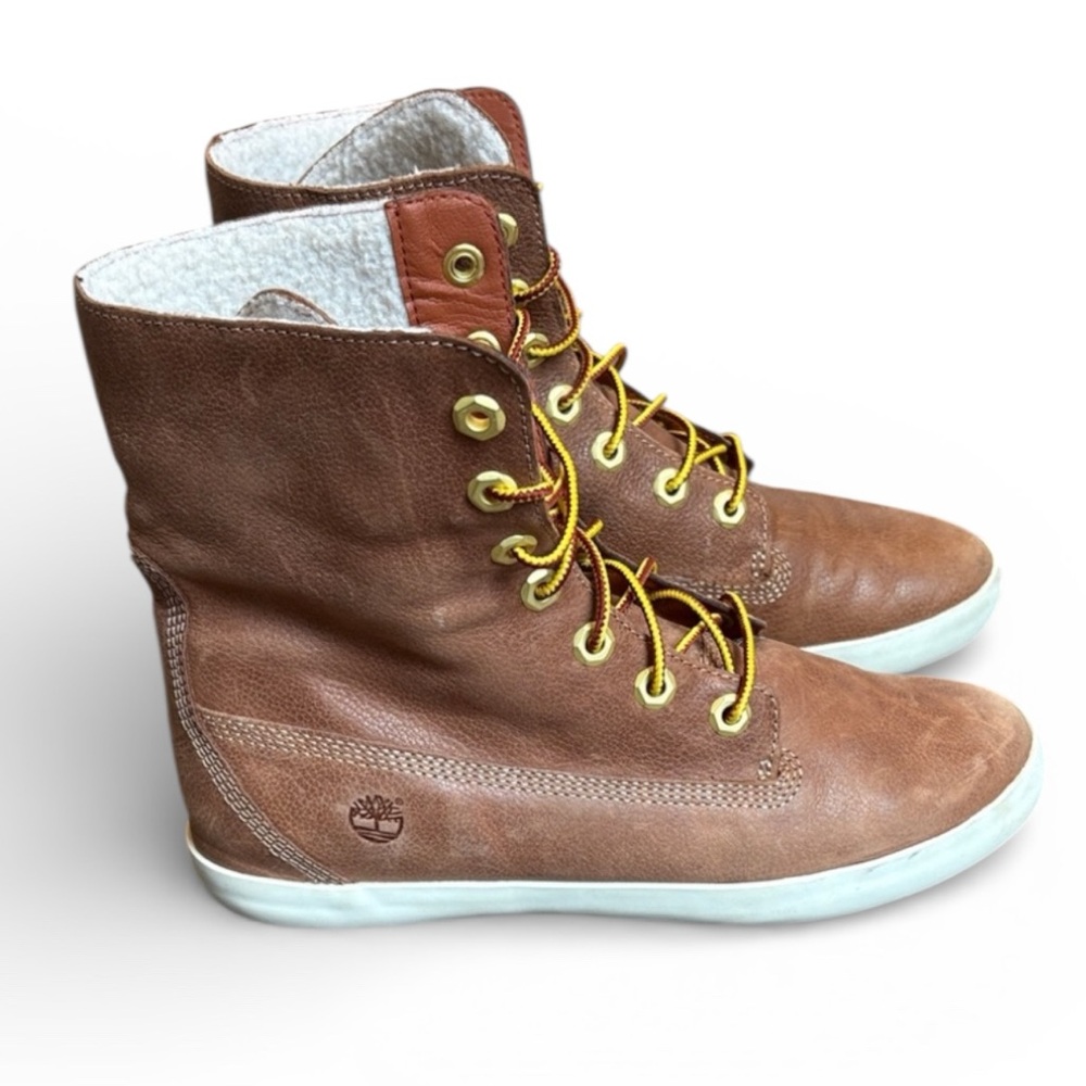 Timberland Earthkeepers Boots Women’s 8 Brown Glastenbury Fleece Winter Casual